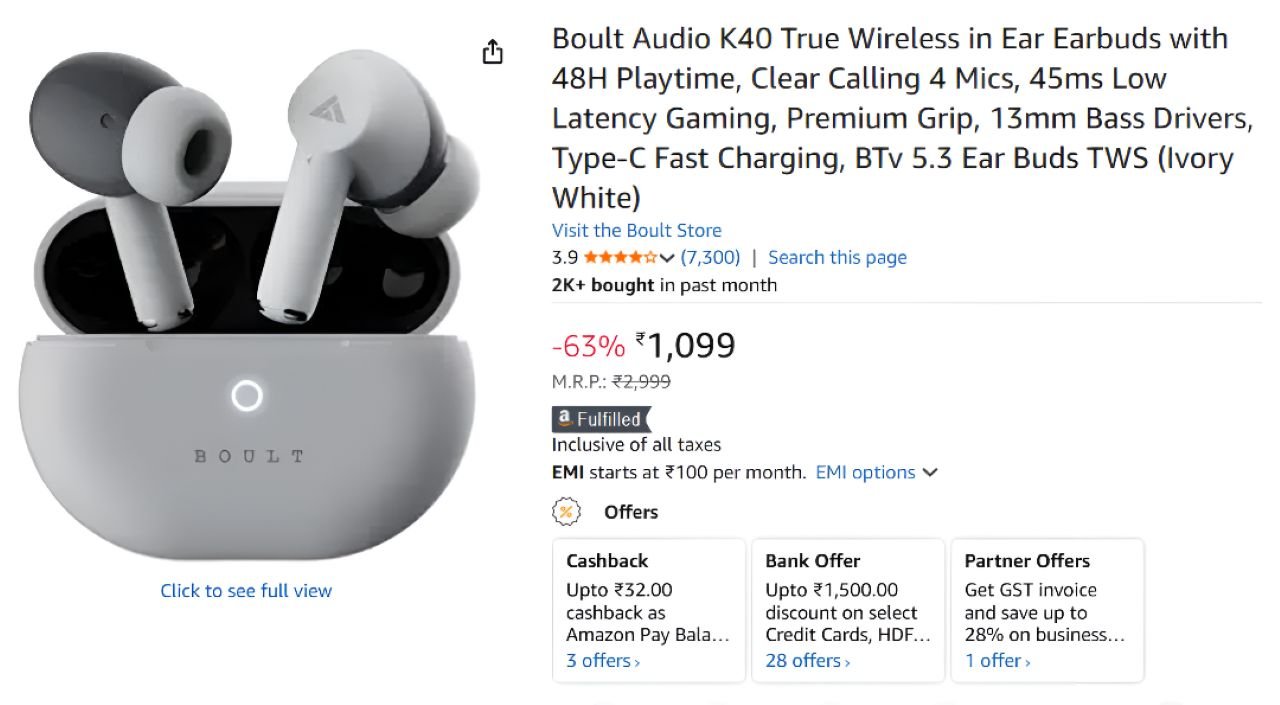 GRAB IT NOW! Boult Audio K40 Earbuds: 63% OFF! Your New Audio Obsession Just Got CHEAPER!